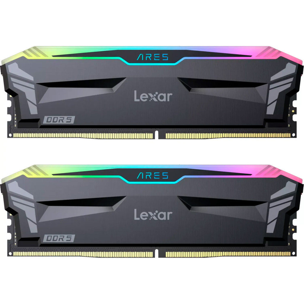 Модуль пам'яті для комп'ютера DDR5 32GB (2x16GB) 6400 MHz Ares RGB Black Lexar (LD5EU016G-R6400GDLA) - зображення 1