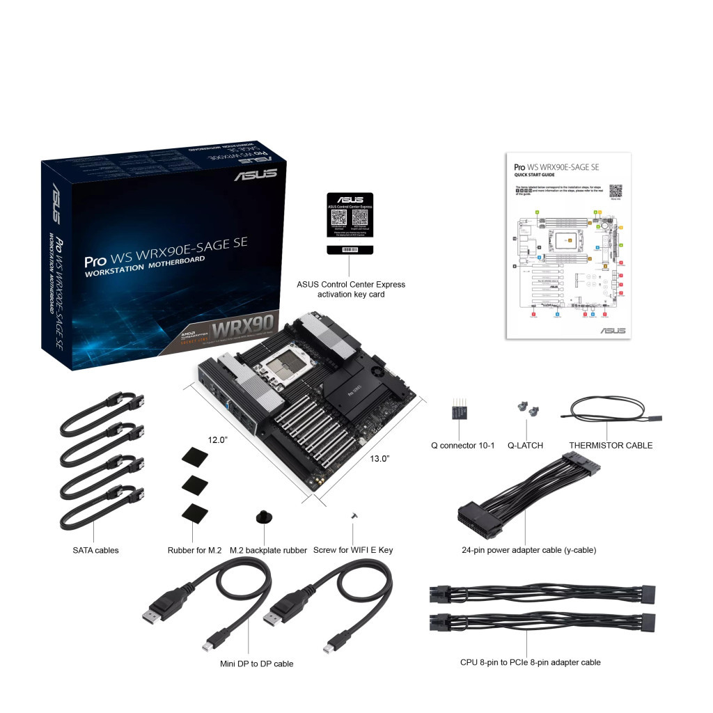Серверна материнська плата ASUS PRO WS WRX90E-SAGE SE sTR5 WRX90 8xDDR5 M.2 EEB (90MB1FW0-M0EAY0) - зображення 2