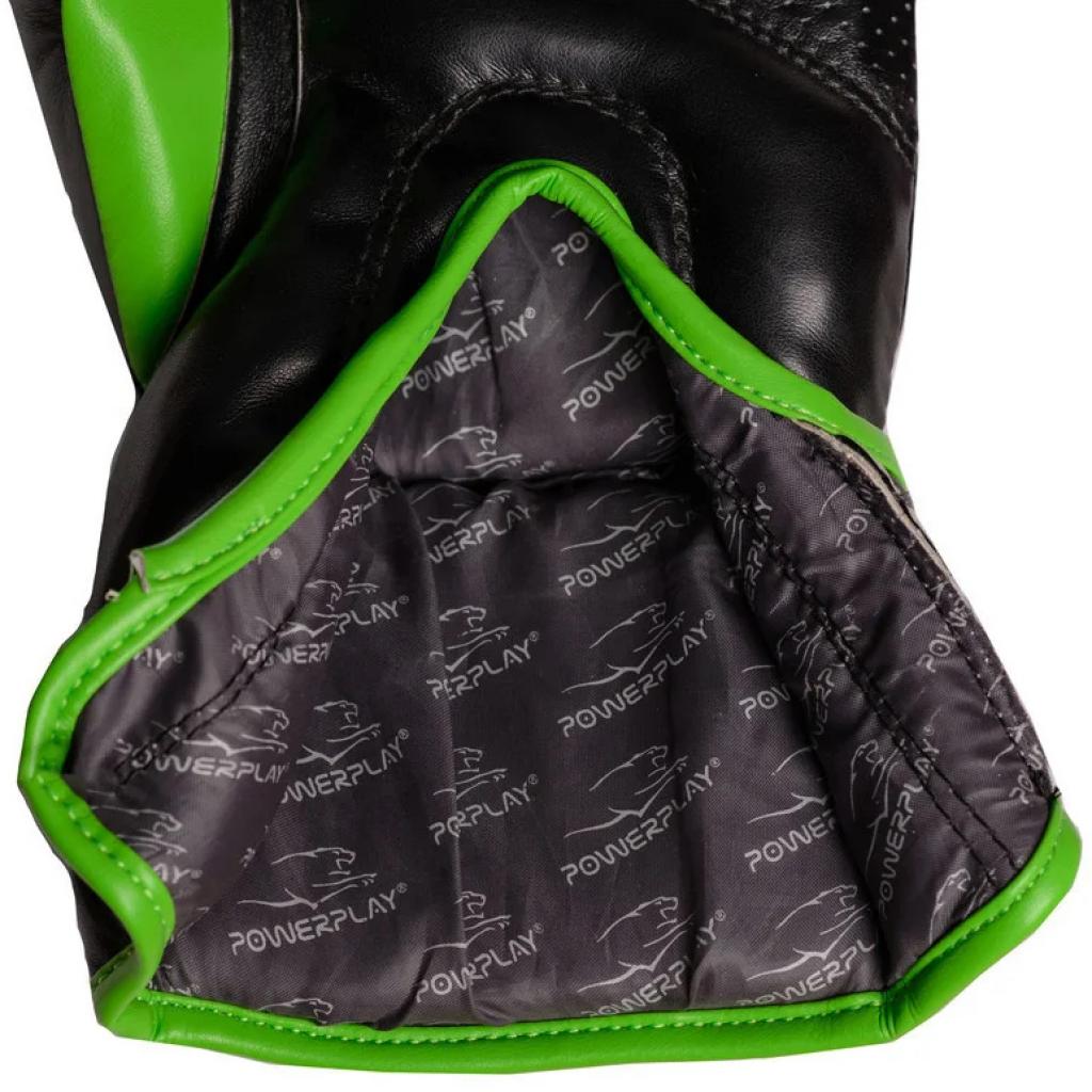 Боксерські рукавички PowerPlay 3018 14oz Black/Green (PP_3018_14oz_Black/Green) - зображення 5