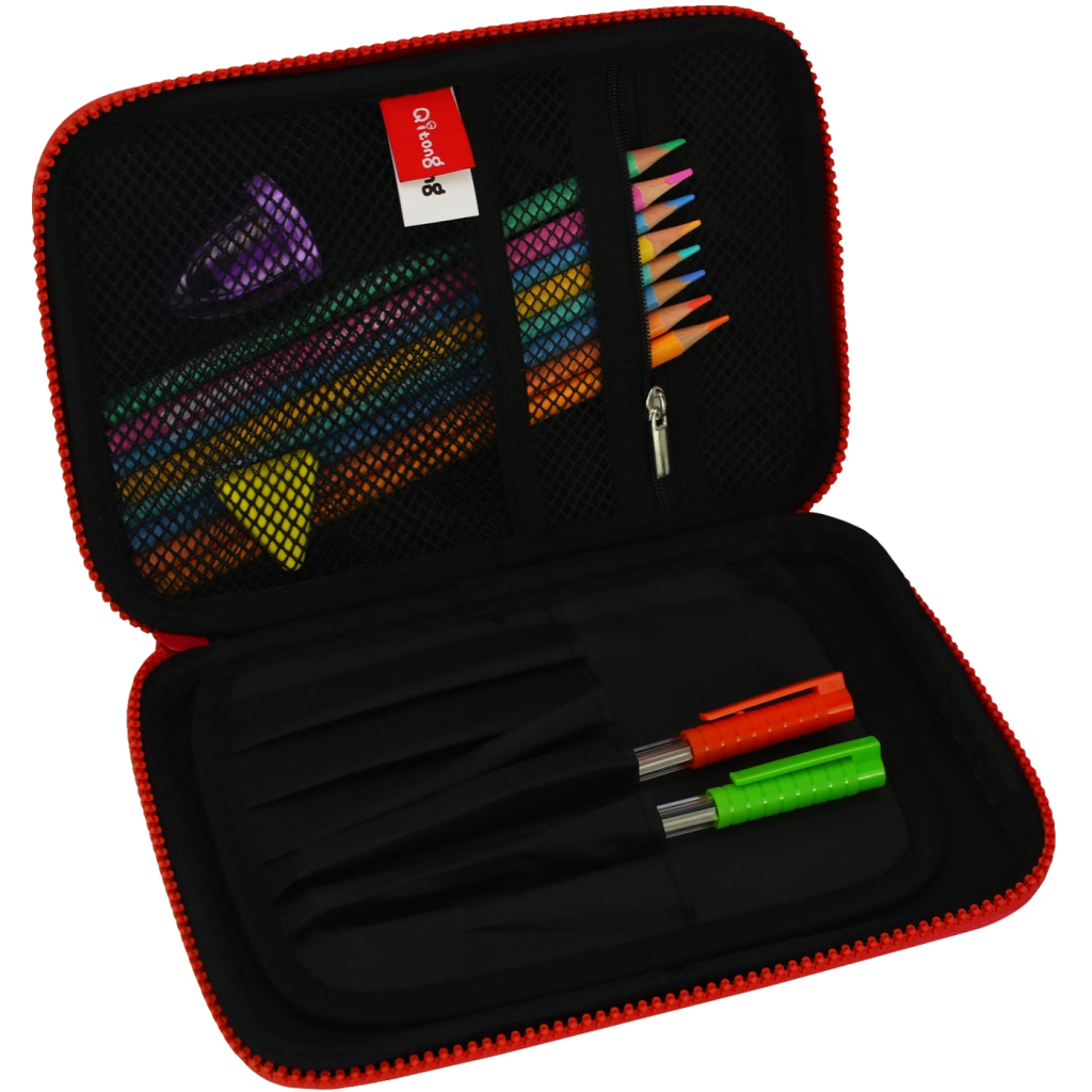 Пенал Cool For School з тисненням 1 відділення Чорний (QT-5669-Black) - зображення 2