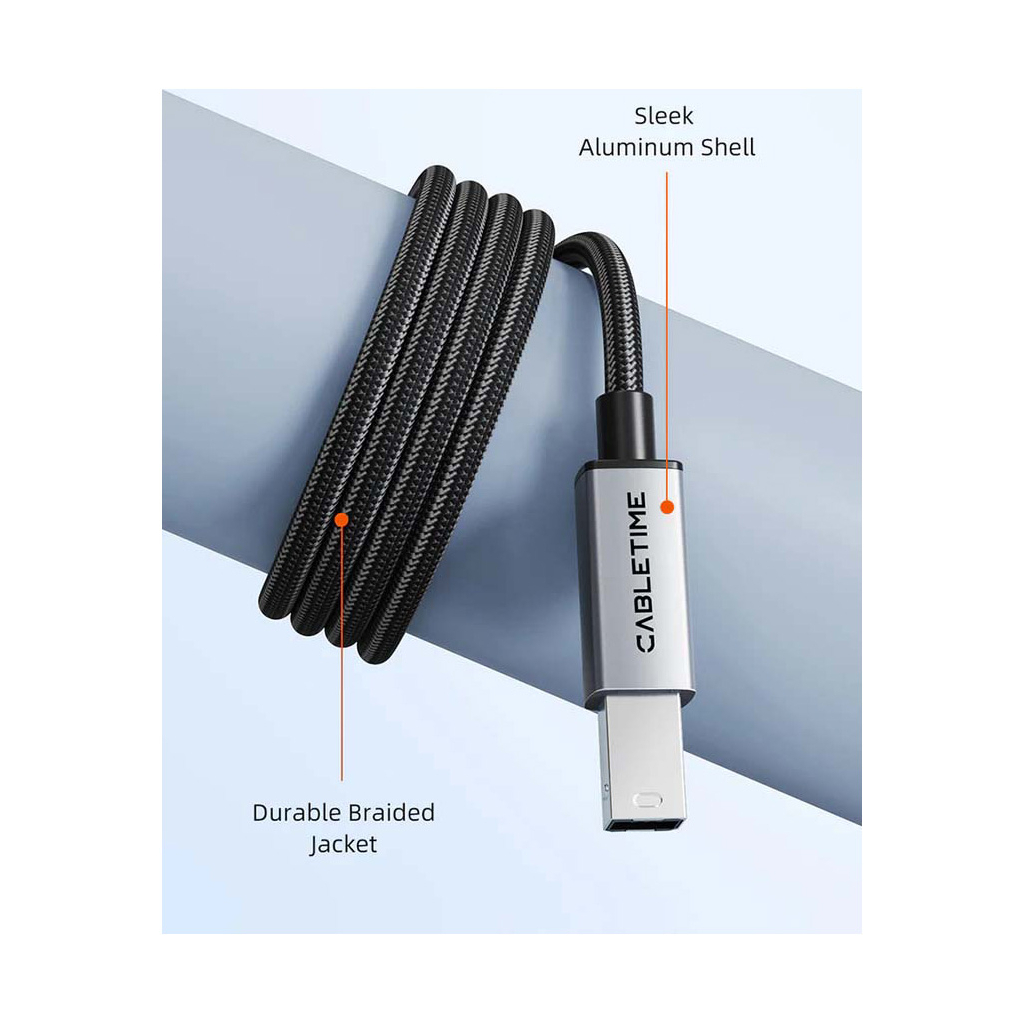 Кабель для принтера USB 2.0 AM/BM 2.0m Cabletime (CA915217) - зображення 3