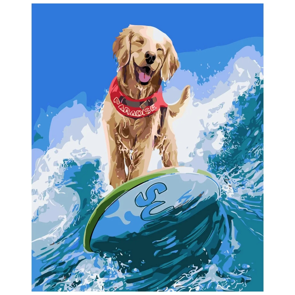 Картина по номерам Strateg Пухнастий серфінгіст 40х50 см (SY6173) - зображення 1