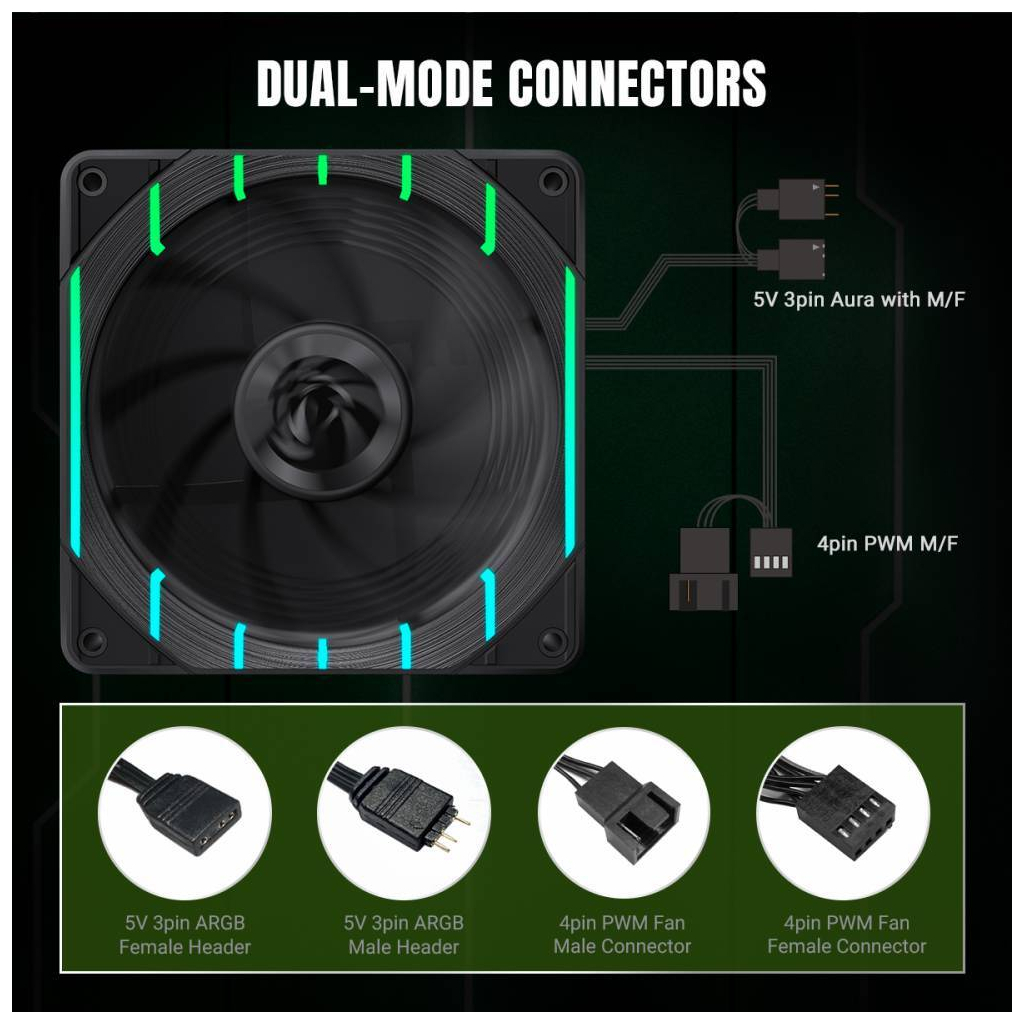 Кулер до корпусу Gamemax Tornado T12 ARGB-R - зображення 10