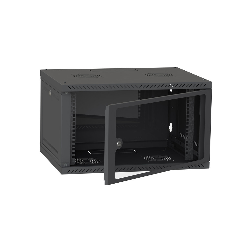 Шафа настінна Ipcom 6U, 600*600, RAL9005 (СН-6U-060х060-ДС-9005) - зображення 2