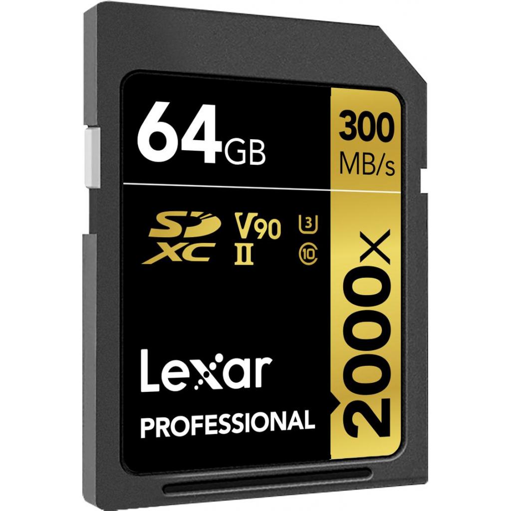 Карта пам'яті Lexar 64GB SDXC class 10 UHS-II 2000x Professional (LSD2000064G-BNNNG) - зображення 2