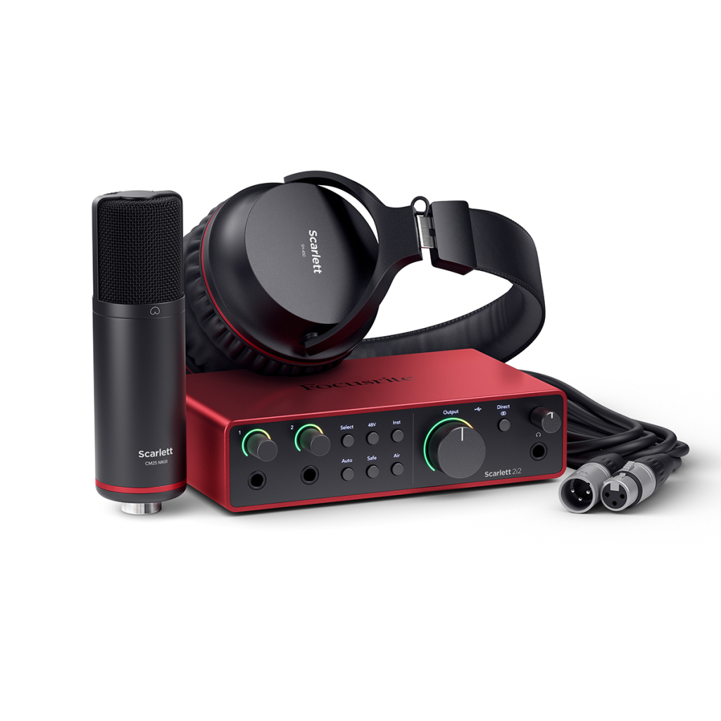 Аудіоінтерфейс Focusrite Комплект для звукозапису: аудіоінтерфейс Scarlett 2i2, мікрофон CM25 MkIII, навушники SH-450 (234620) - зображення 1