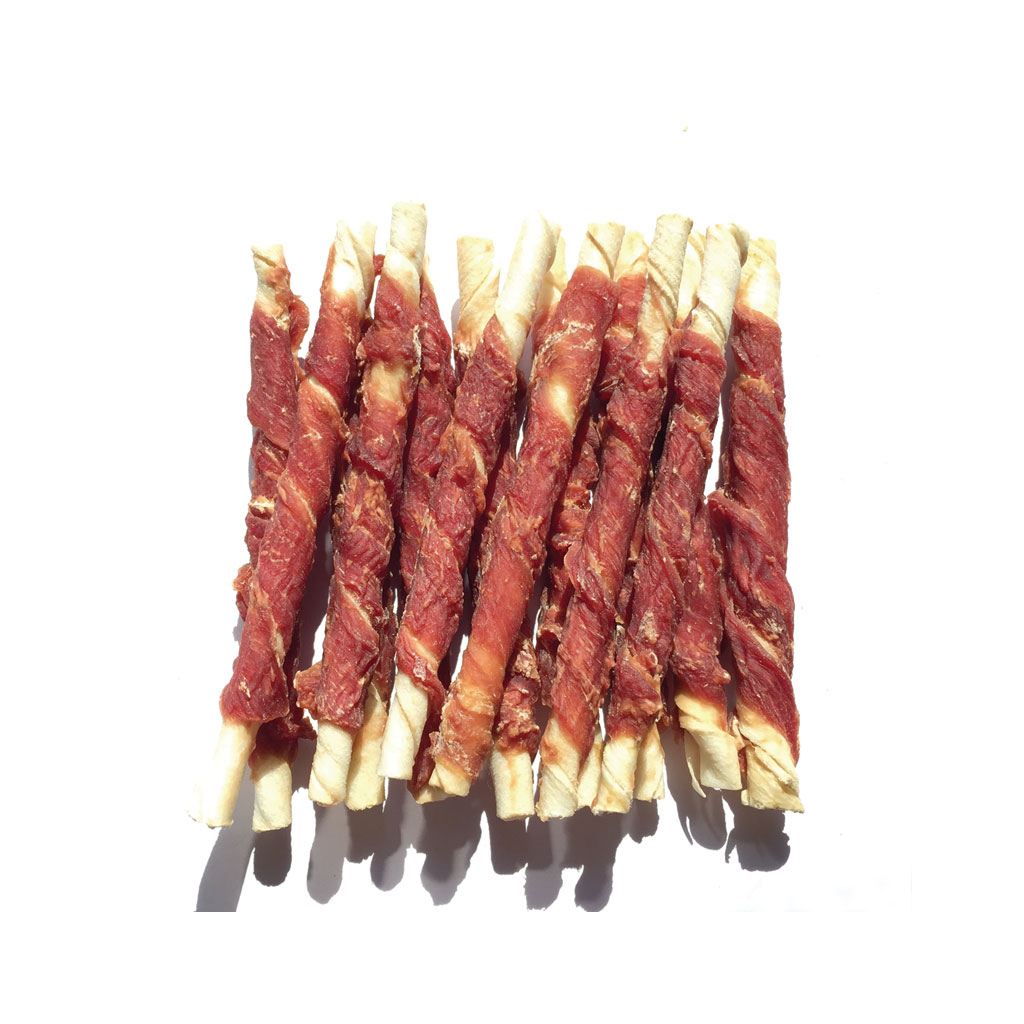 Ласощі для собак Lucky Star Качине в'ялене м'ясо на кальцінованій паличці 200 г (4820144301018) - зображення 2