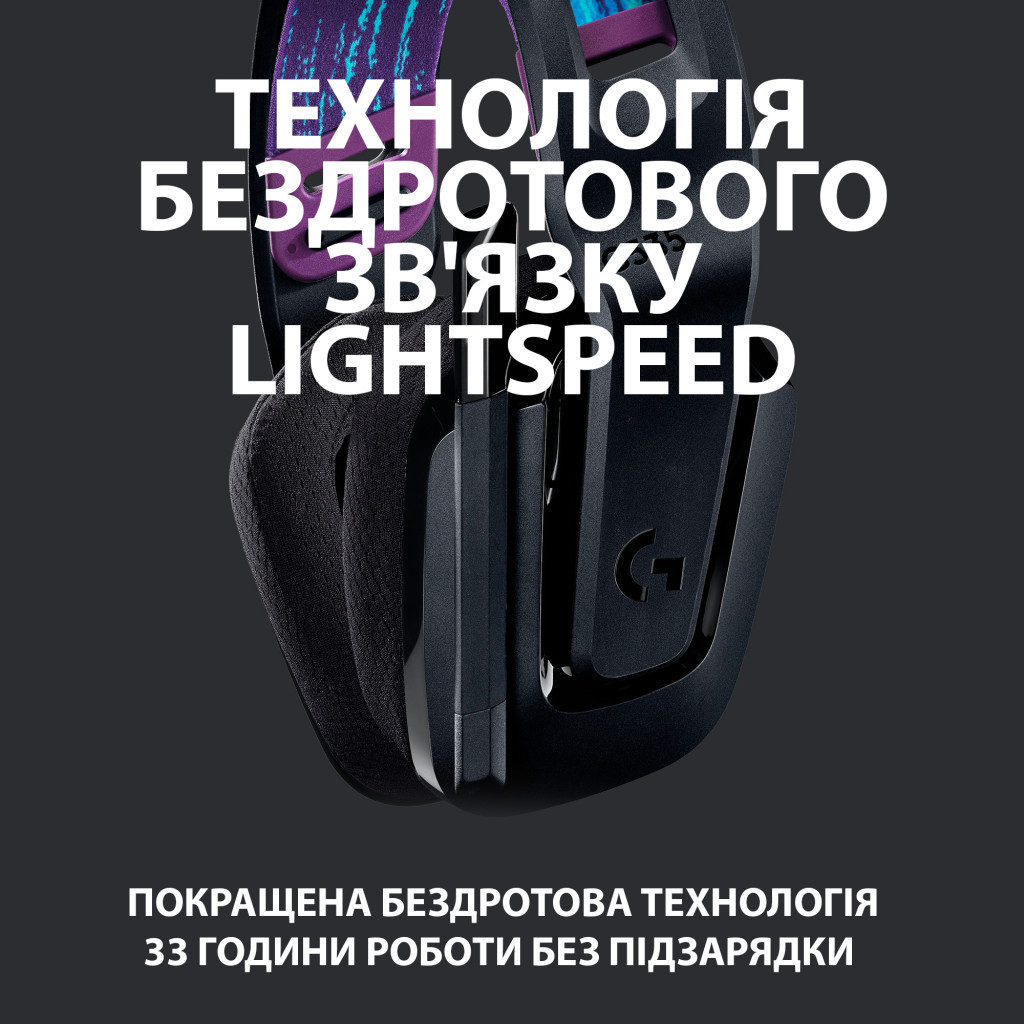 Навушники Logitech G535 Lightspeed Wireless Gaming Headset Black (981-000972) - зображення 2