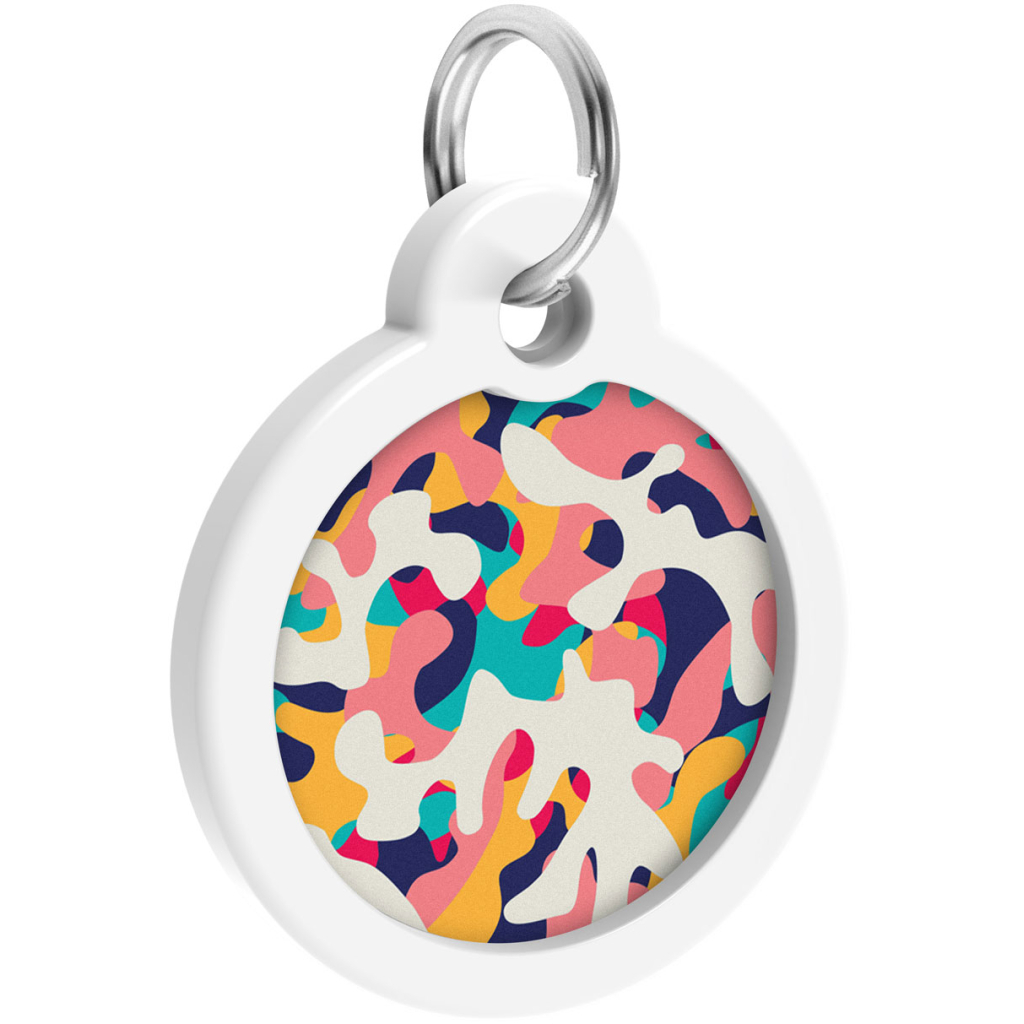 Адресник для тварин WAUDOG Smart ID з QR паспортом "Камо різнокольоровий", круг 30 мм (230-0206) - зображення 4