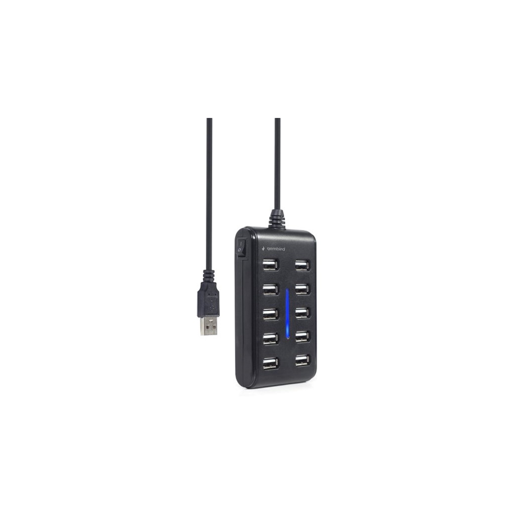 Концентратор Gembird USB 2.0 10 ports black (UHB-U2P10P-01) - зображення 4