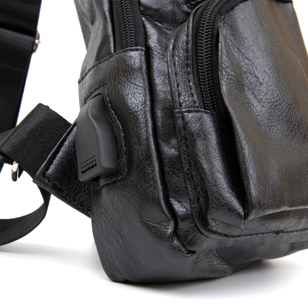 Сумка Vintage Крос боді смарт зі шкірозамінника Чорна (20571) - зображення 4