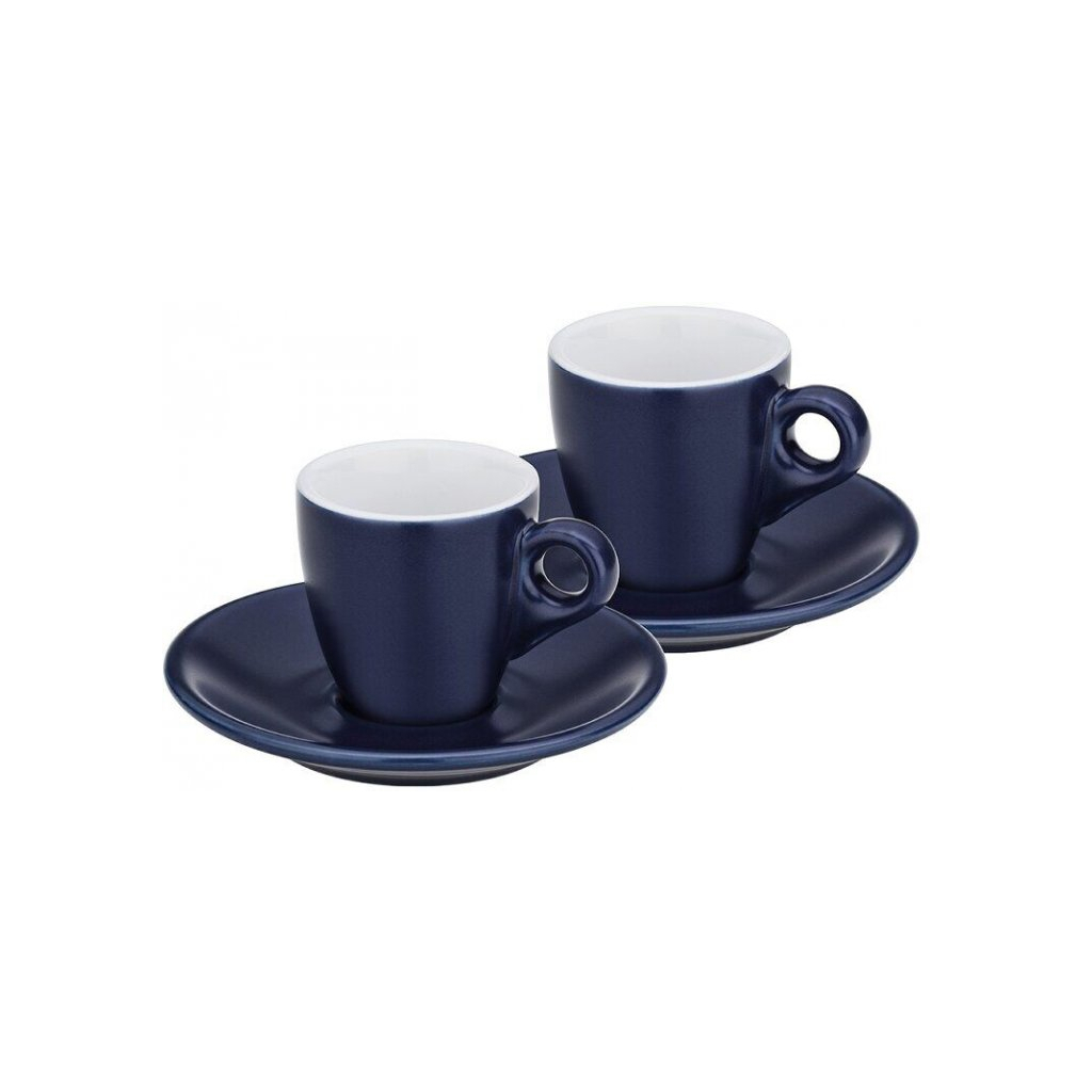 Набір чашок Kela Mattia з блюдцем для еспресо 4 предмети Синій (12754) - зображення 1