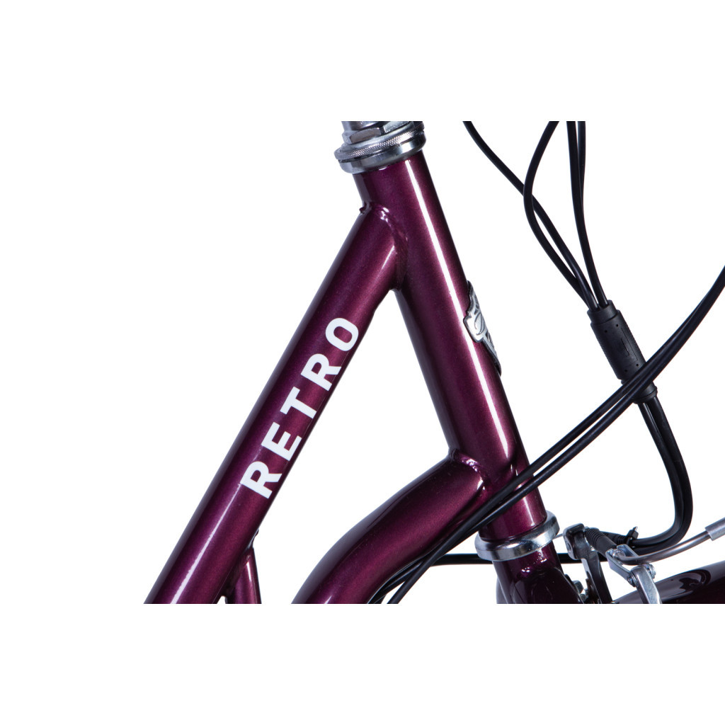 Електровелосипед Dorozhnik eRETRO Vbr 28" 19" 36B 12.5А*г St 2024 Малиновий (ELB-D-28-056) - зображення 2