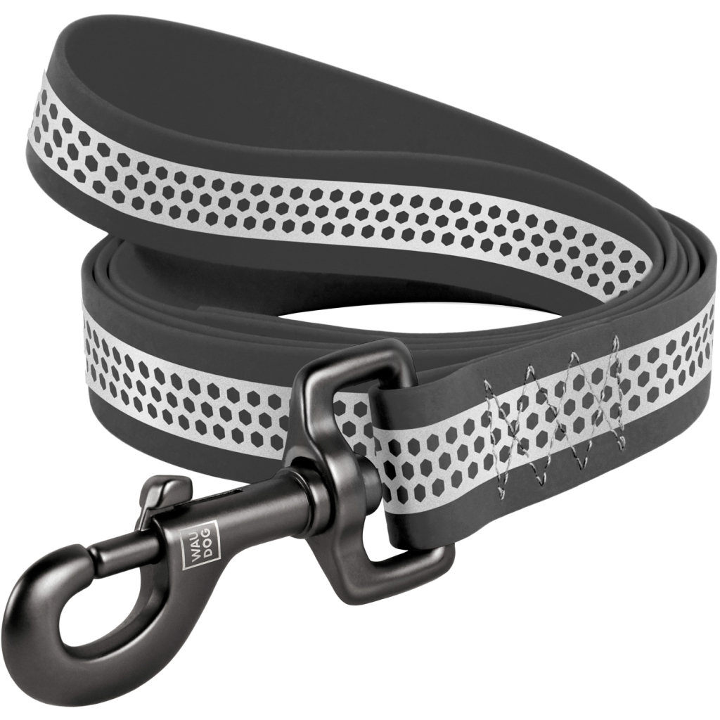 Повідець для собак WAUDOG Waterproof світловідбивний L-XXL Ш 25 мм Д 183 cм сірий (260811) - зображення 1