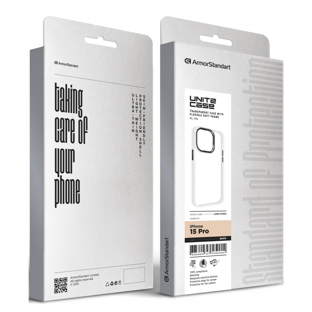 Чохол до мобільного телефона Armorstandart UNIT2 Apple iPhone 15 Pro White (ARM69980) - зображення 5