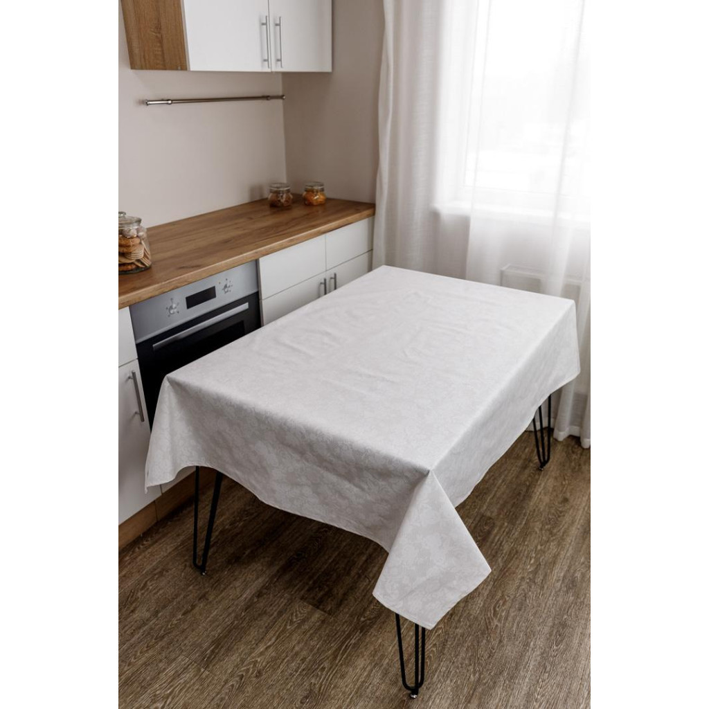Скатертина Прованс непромокаюча Simfoni Мереживо на білому 220х136 см (033589) - зображення 2