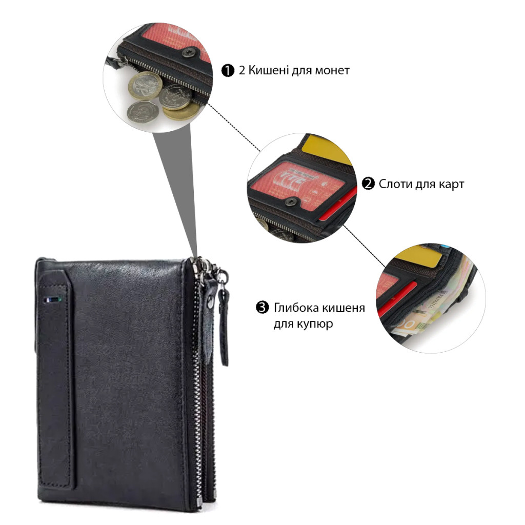 Гаманець Vintage Чорний (14941) - зображення 4