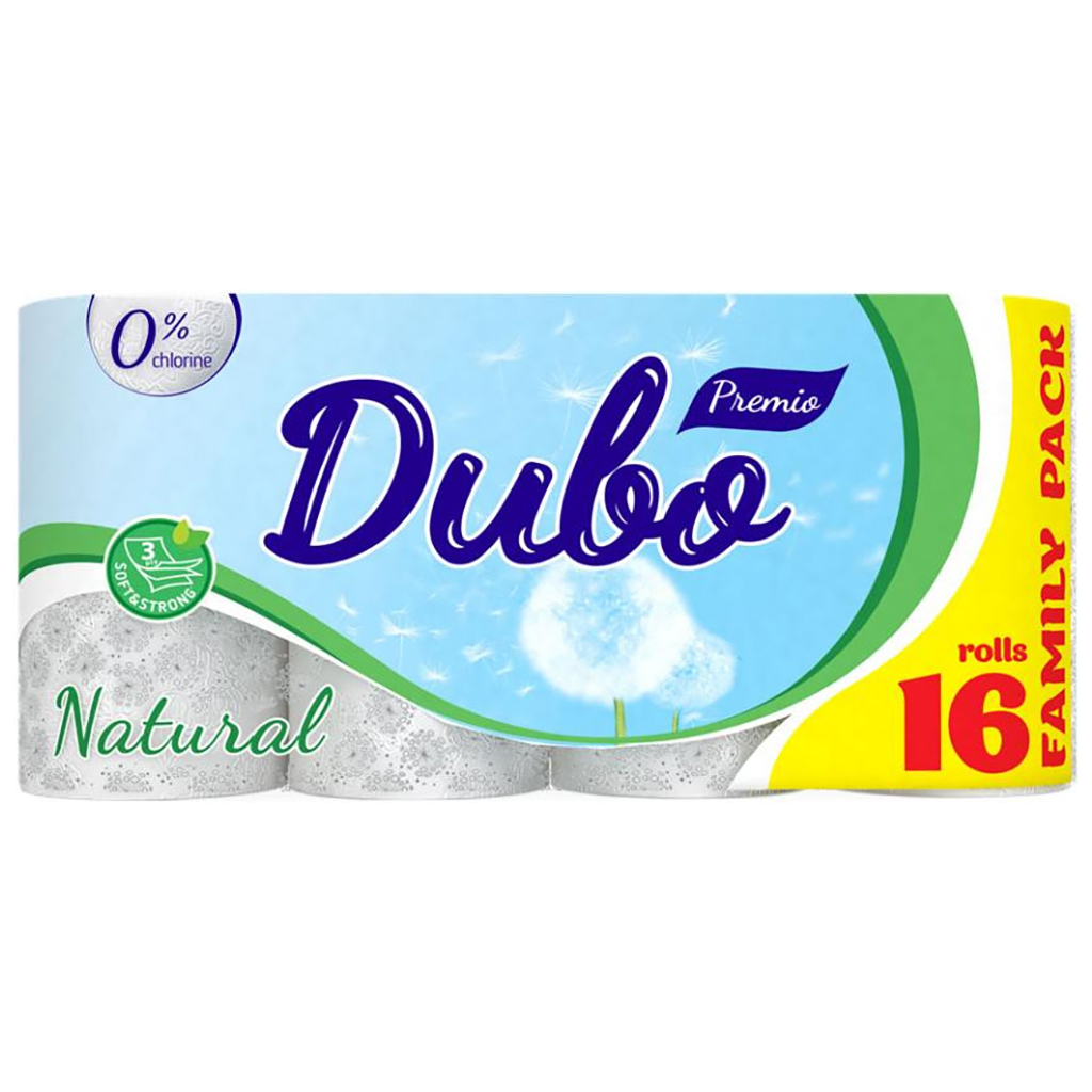 Туалетний папір Диво Premio Natural 3 шари 16 рулонів (4820003833902) - зображення 1