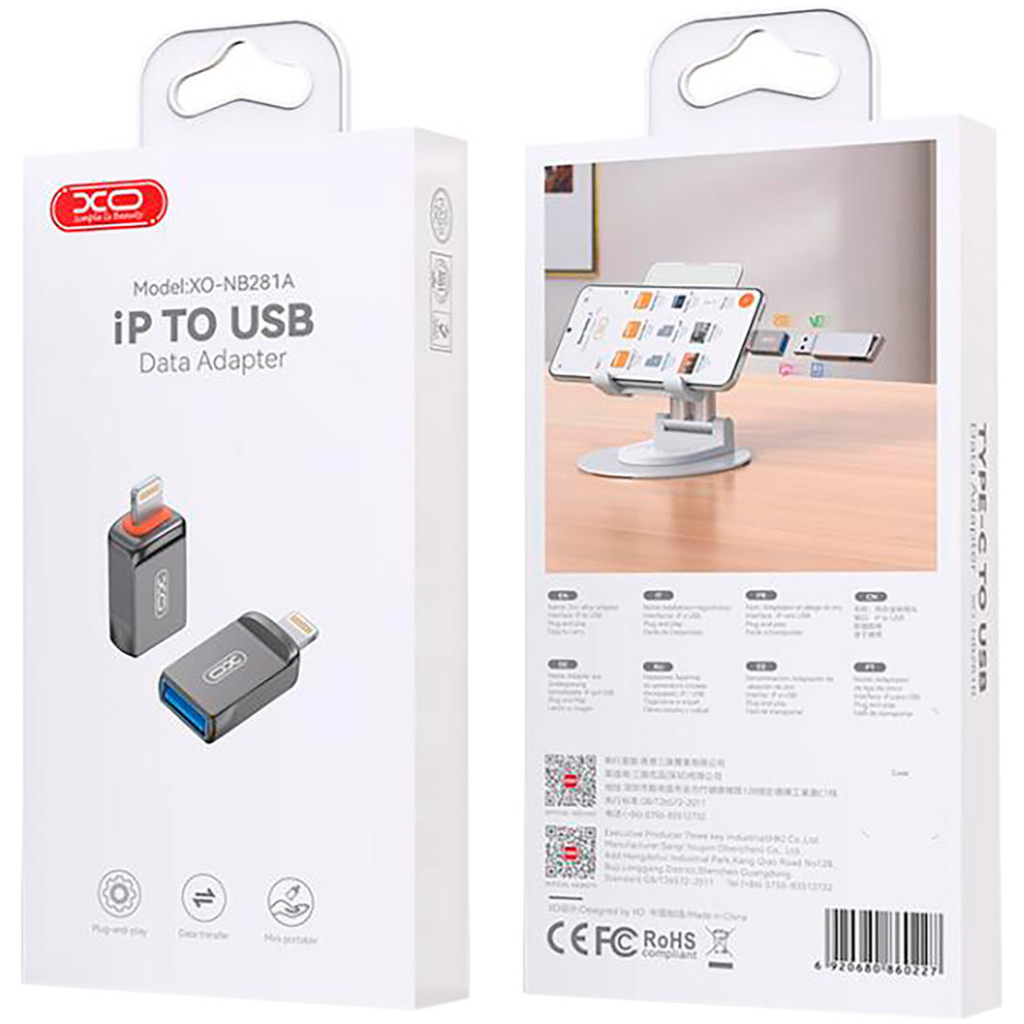 Перехідник OTG USB to Lightning XO (NB281A-IA.tranish) - зображення 4