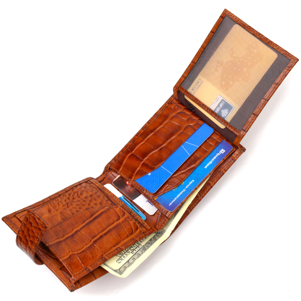 Гаманець Canpellini З натуральної шкіри Рудий (21893) - зображення 7