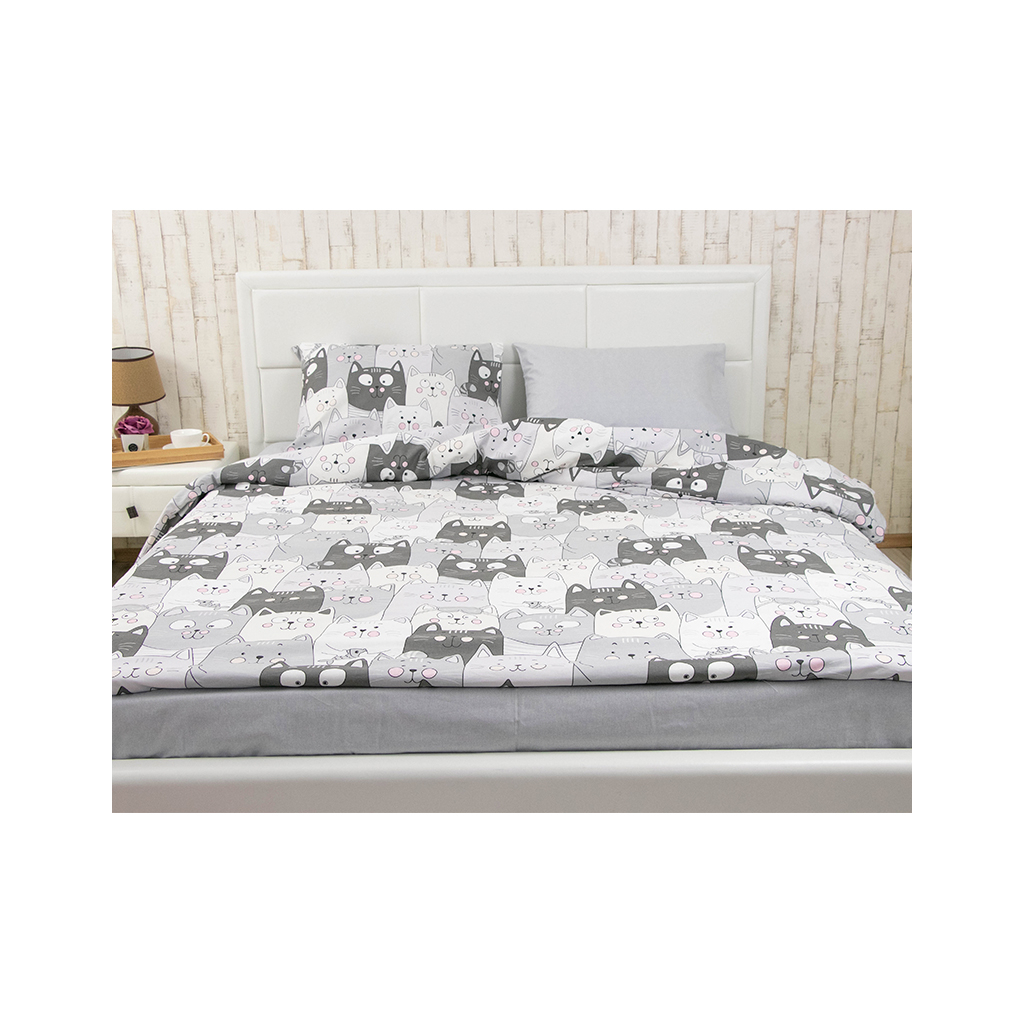 Постільна білизна Руно Grey Cat бязь набивна євро (845.114Б_Grey Cat) - зображення 6
