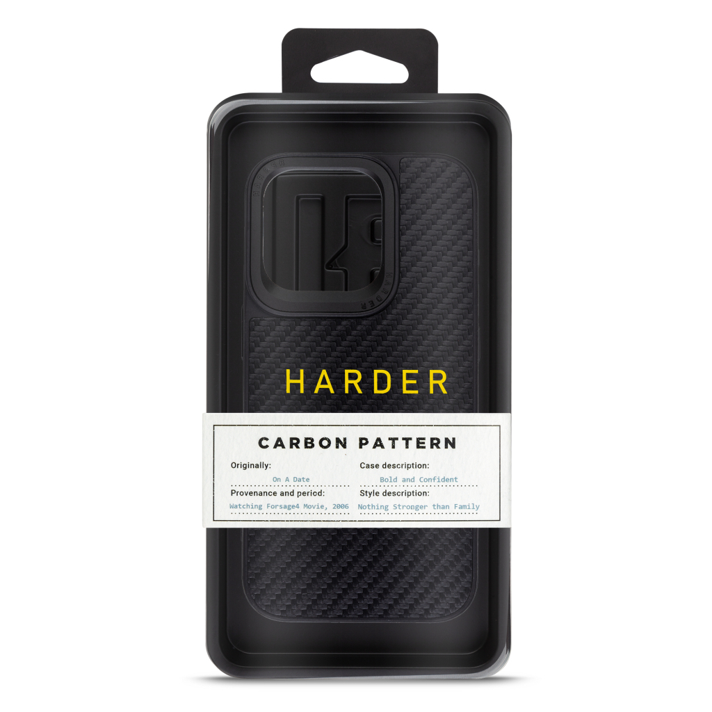 Чохол до мобільного телефона Harder Carbon Pattern Apple iPhone 15 Pro Black (ARM76777) - зображення 3