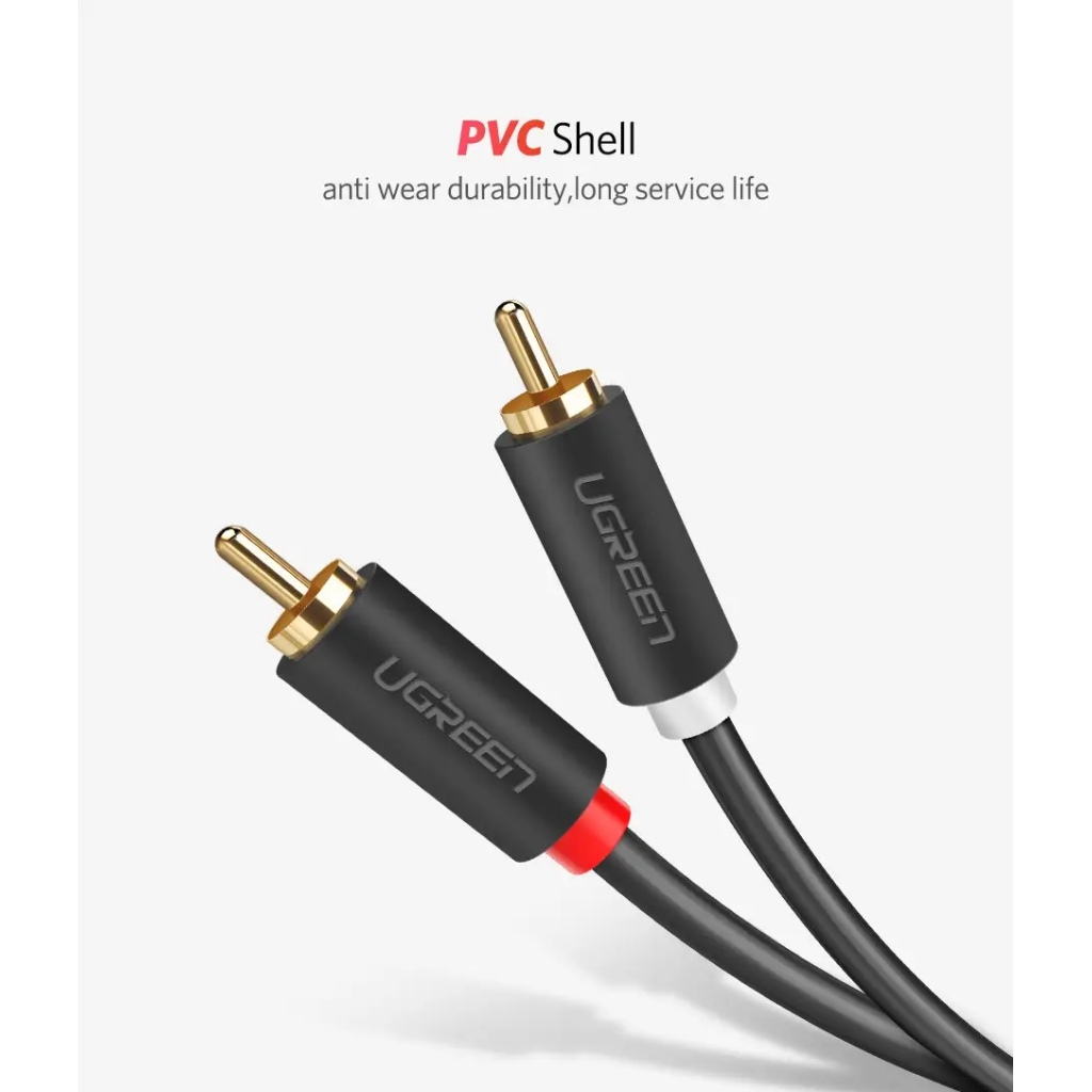 Кабель мультимедійний 2xRCA M to 2xRCA M 1.0m AV104 black Ugreen (30747) - picture 10
