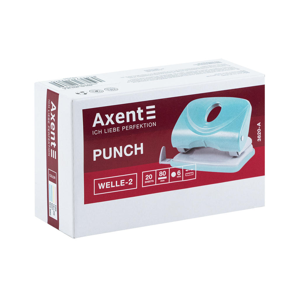 Діркопробивач Axent Welle-2 з пластиковий верх, 20 арк,Pastelini, рожевий (3820-10-A) - зображення 5