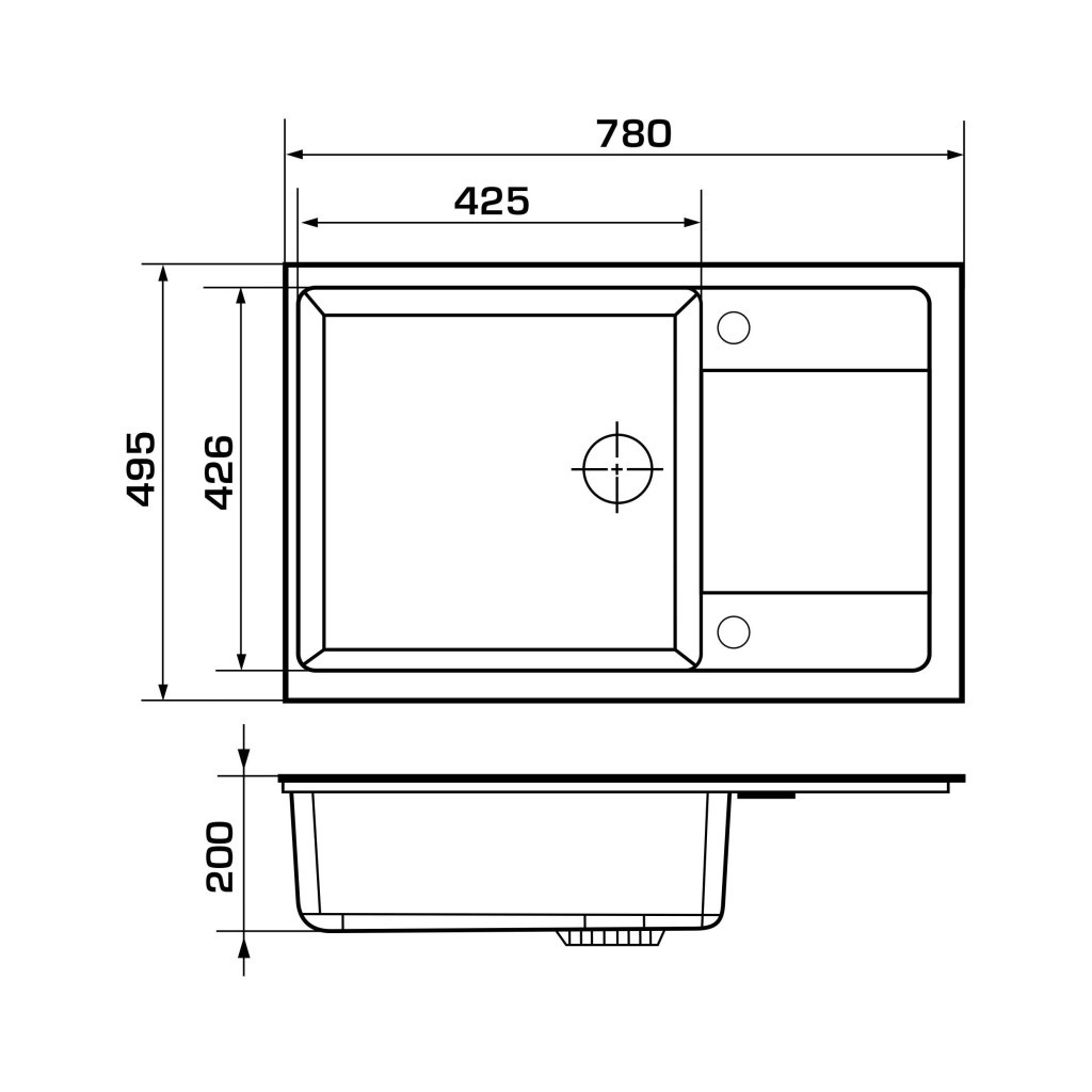 Мийка кухонна GRANADO Alicante black shine (gr2401) - зображення 6
