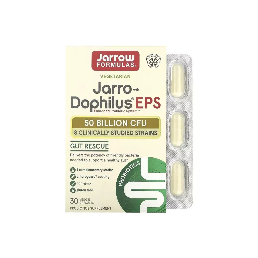 Пробіотики Jarrow Formulas 50 млрд КУО, Jarro-Dophilus EPS, 30 вегетаріанських капсул (JRW-03071) - зображення 1