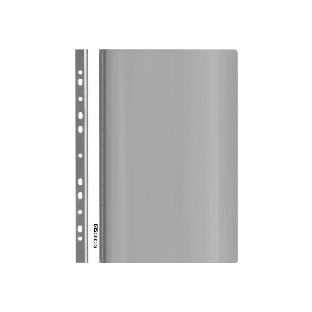 Папка-швидкозшивач Economix А4 з перфорацією, фактура "глянець", сіра (E31510-10) - зображення 1