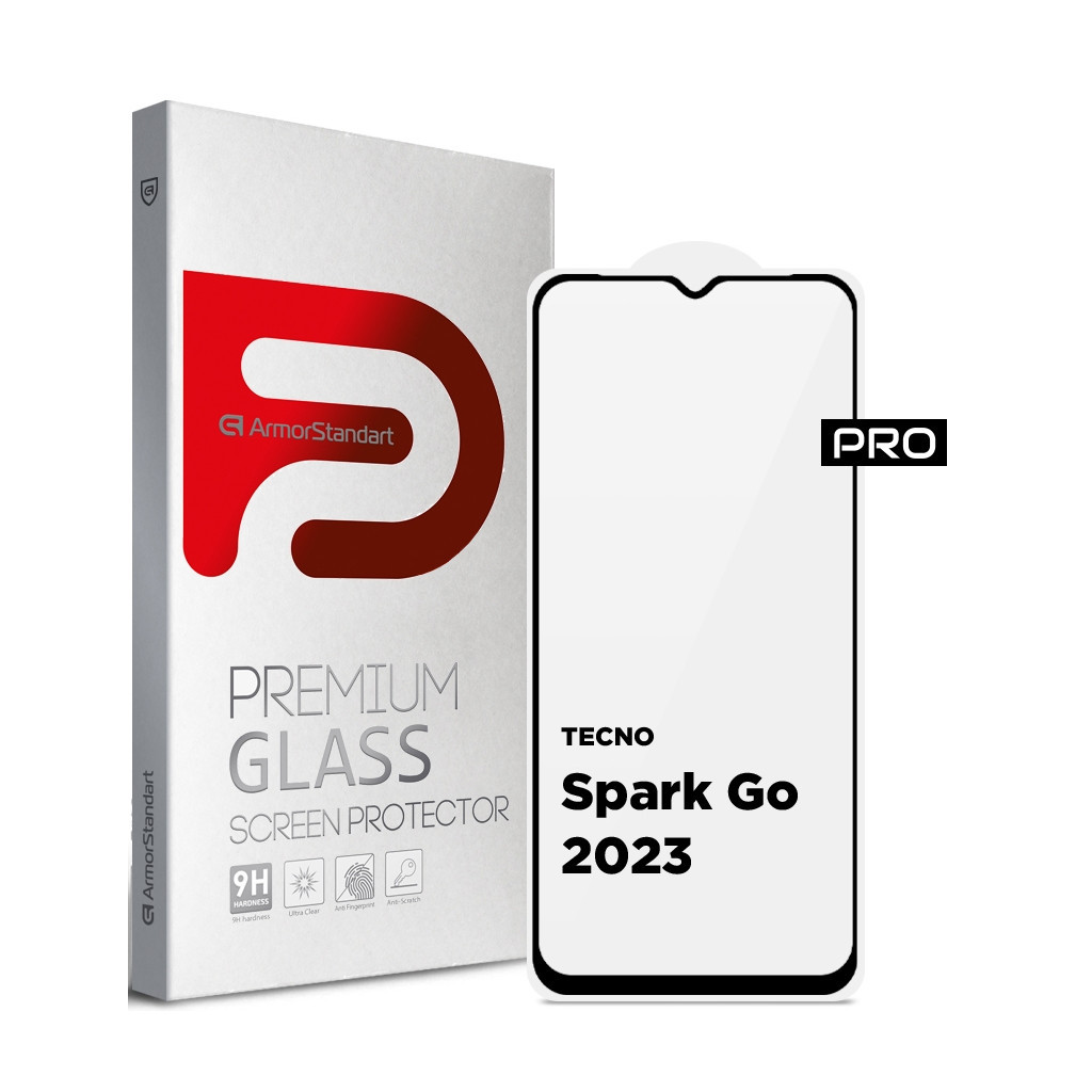 Скло захисне Armorstandart Pro TECNO Spark Go 2023 (BF7) Black (ARM67166) - зображення 1