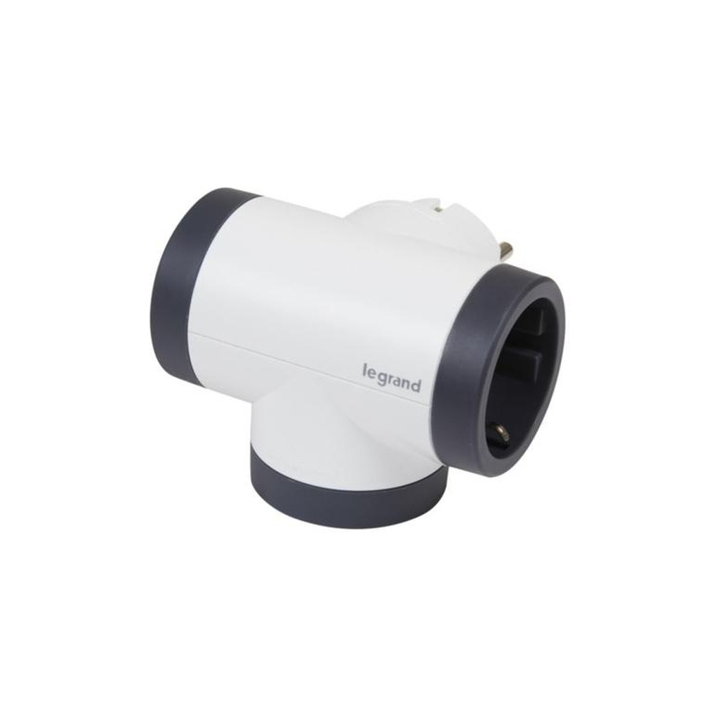 Мережевий розгалужувач Legrand ПРЕМІУМ поворотний 3х2К+З бокові розетки, колір Білий/Чорний (694521) - зображення 3