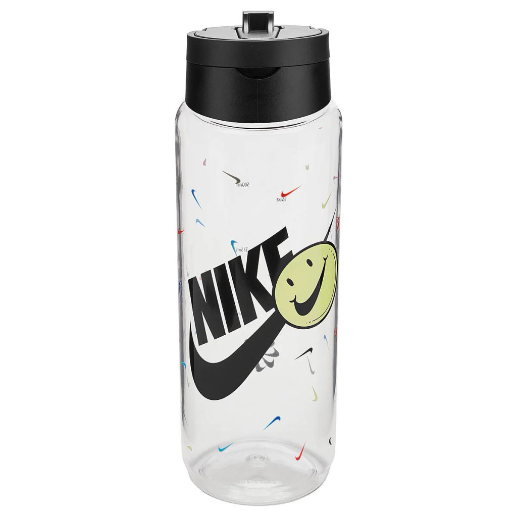 Пляшка для води Nike TR Renew Recharge Straw Bottle 24 OZ грфічний прозорий, чорний 709 мл N.100.7643.968.24 (887791742452) - зображення 1