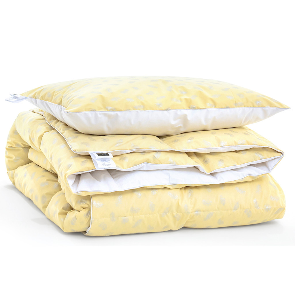 Ковдра MirSon Набір пуховий №2100 Bio-Beige Зима 90% пух 155х215 + подушка 50х70 м'яка (2200003022834) - зображення 4