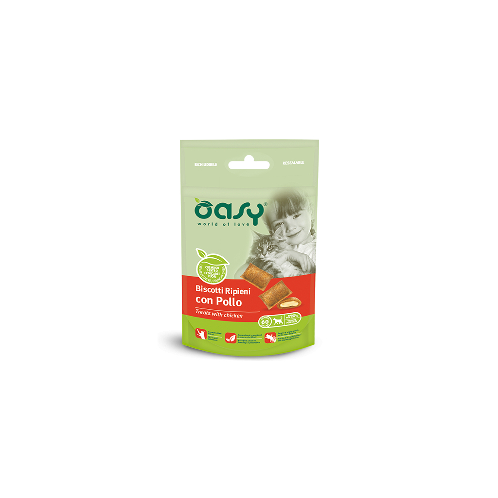 Ласощі для котів OASY TREATS з куркою 60 г (8053017343167) - зображення 1