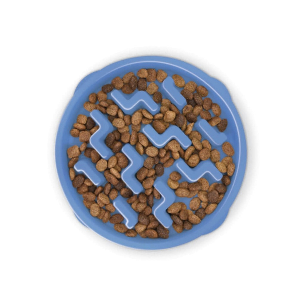 Посуд для собак Outward Hound Миска-лабіринт Fun Feeder Тетріс середня блакитна (0700603678308) - зображення 2