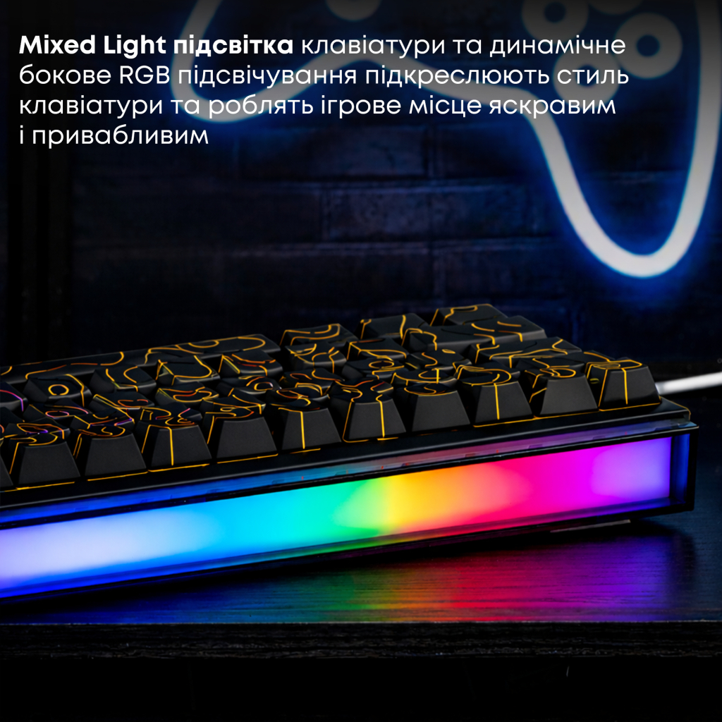 Клавіатура Ajazz NK68 Red Switch USB UA Black (NK68-R-S-B) - изображение 9