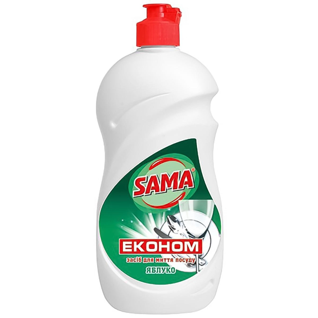 Засіб для ручного миття посуду Sama Яблуко 500 г (4820270630068) - зображення 1