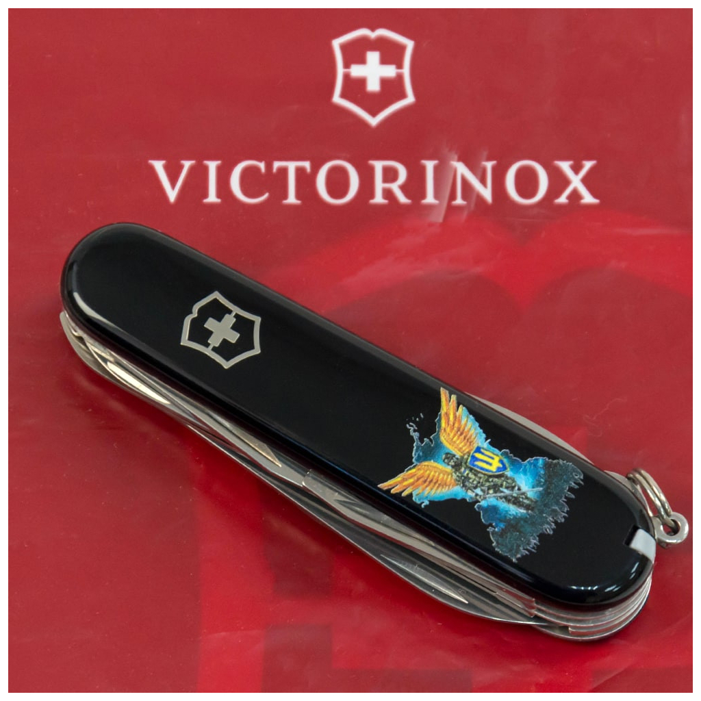 Ніж Victorinox Huntsman Ukraine Black "Янгол ЗСУ" (1.3713.3_T1061u) - зображення 2