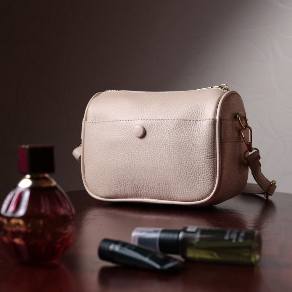 Сумка Vintage Компактна крос-боді жіноча з натуральної шкіри Біла (22591) - зображення 12