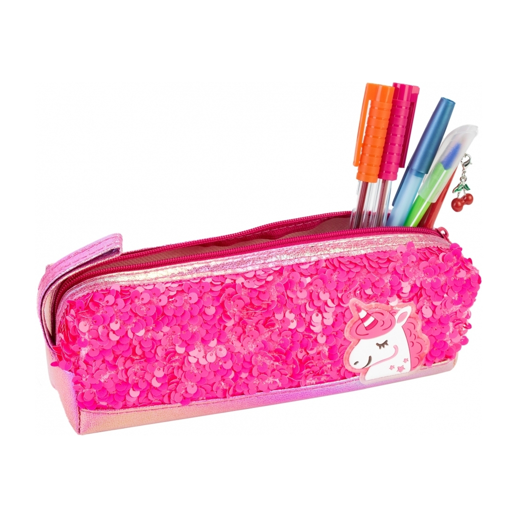 Пенал Cool For School з паєтками та ремінцем 1 відділення рожевий (CF87057) - зображення 2