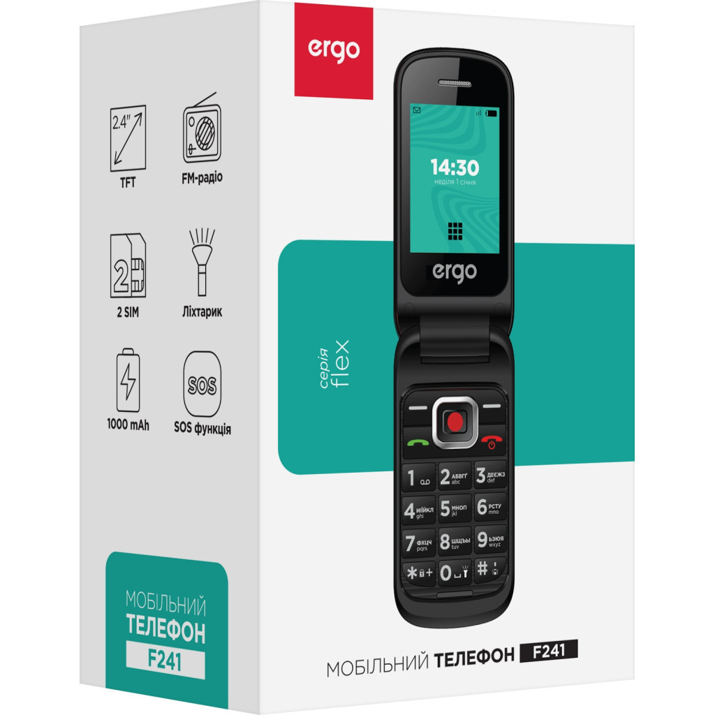 Мобільний телефон Ergo F241 Red - зображення 5