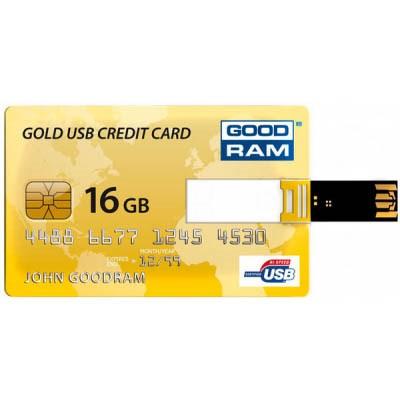USB флеш накопичувач Goodram 16Gb GOLD CREDIT CARD (PD16GH2GRCCPR9) - зображення 1