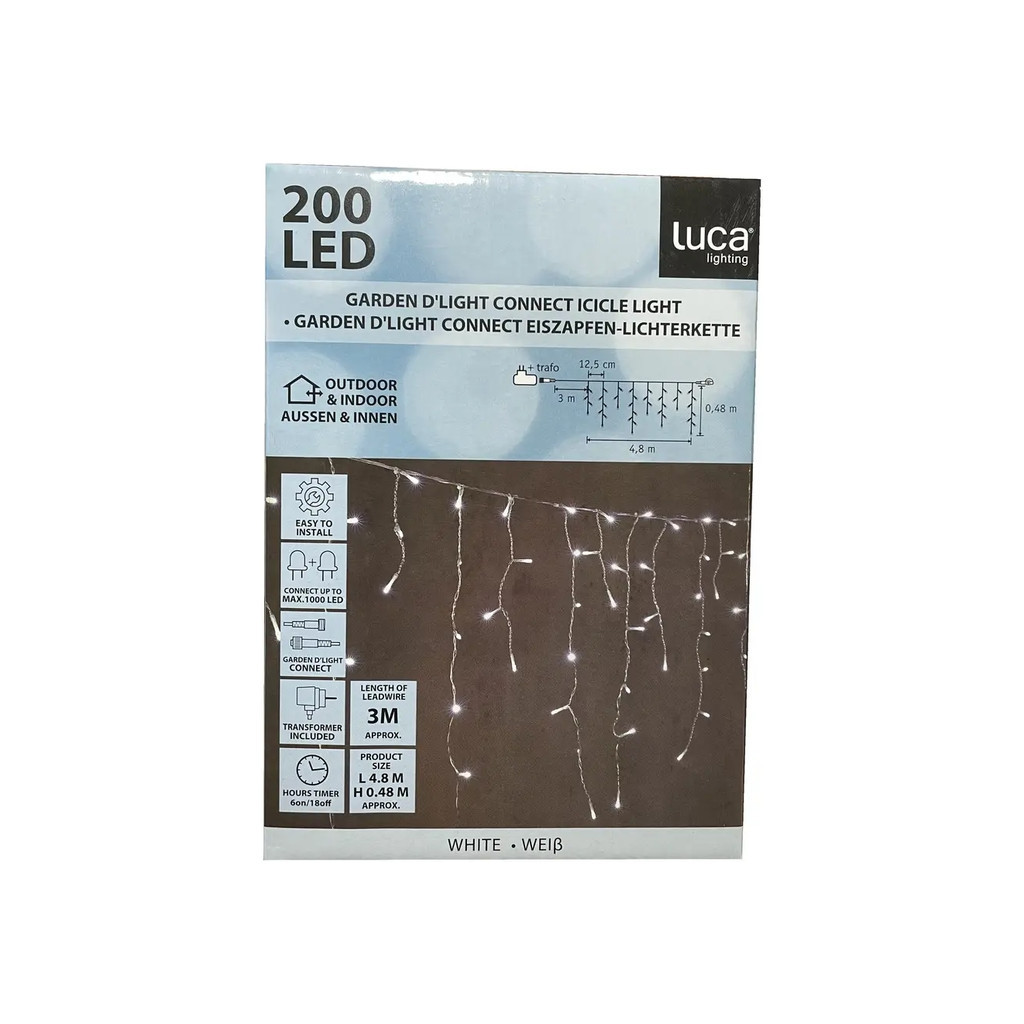 Гірлянда Luca з'єднувальна "Бахрома", 9,8х0.48 м, біли (8720362171096) - зображення 4