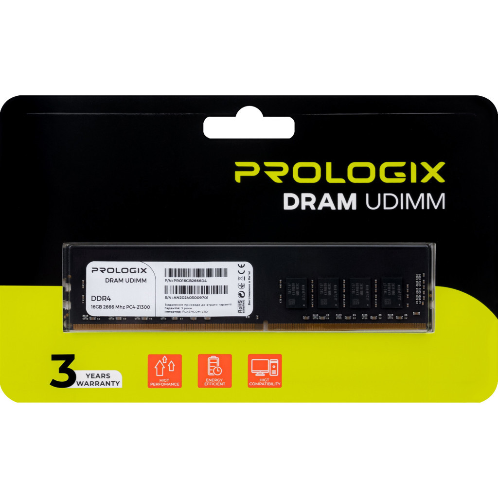 Модуль пам'яті для комп'ютера DDR4 16GB 2666 MHz Prologix (PRO16GB2666D4) - зображення 4