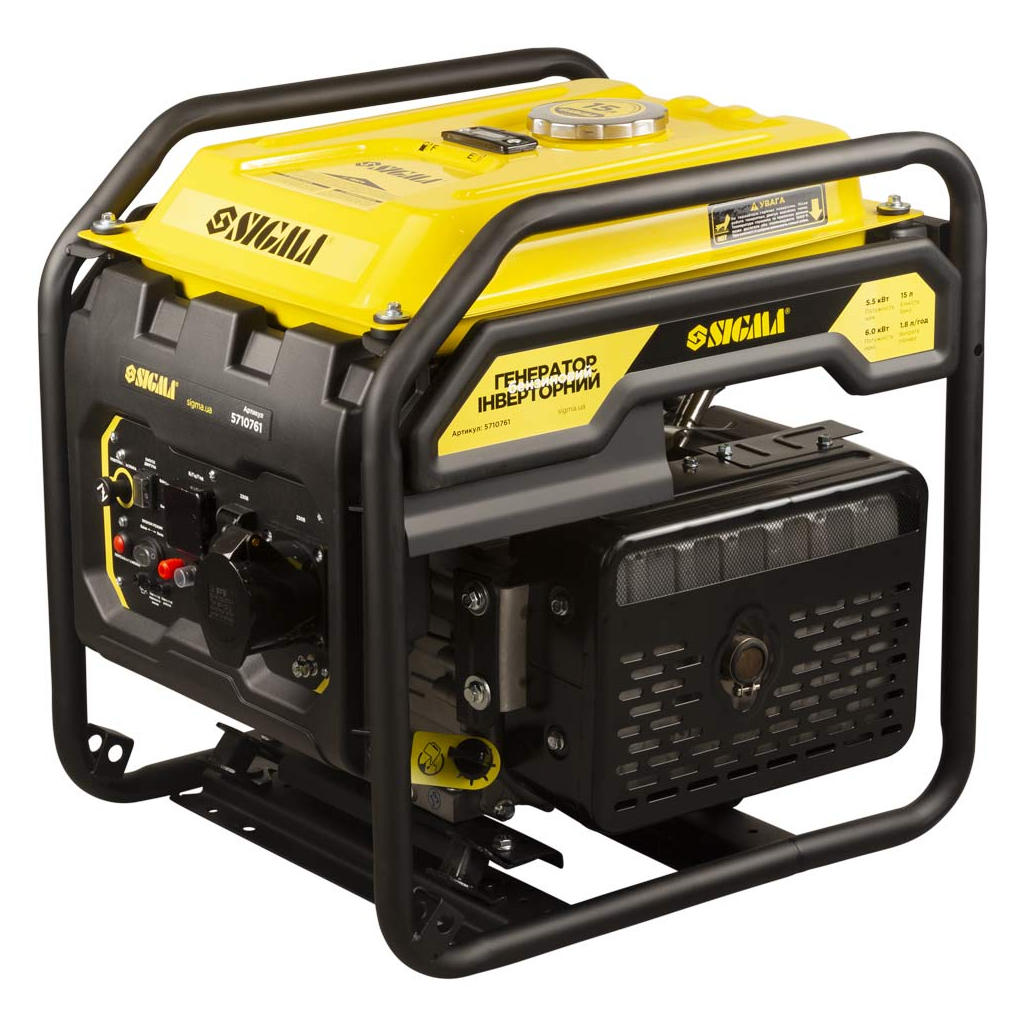 Генератор Sigma інверторний, 5.5/6.0kW, 15л, ручний запуск (5710761) - зображення 2