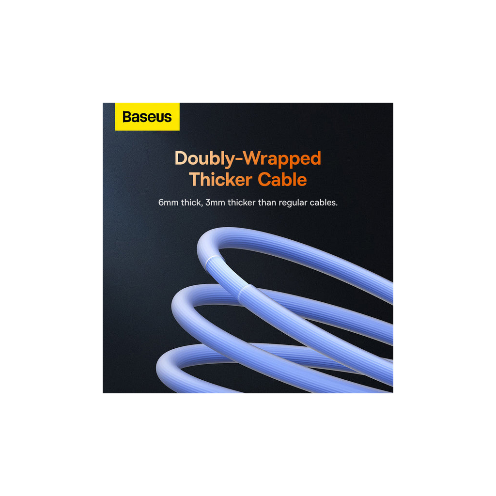 Дата кабель USB-C to USB-C 1.0m CoolPlay Fast Charging 100W blue Baseus (CAKW000203) - зображення 12