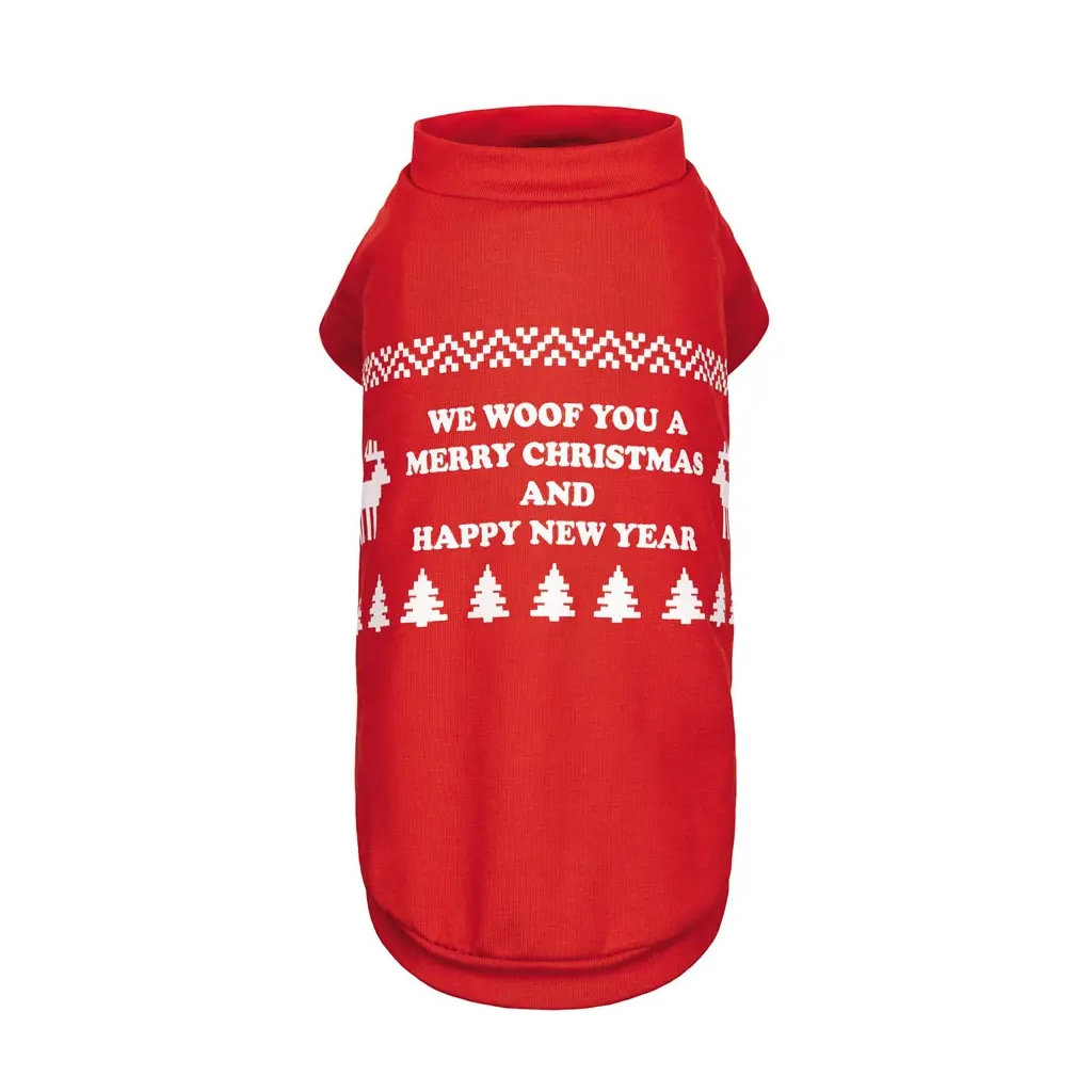 Футболка для тварин Pet Fashion "New Year" S червона (4823082429271) - зображення 3