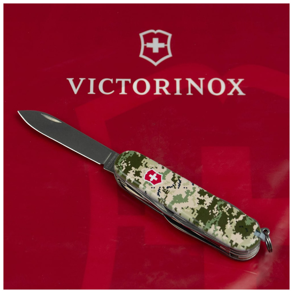 Ніж Victorinox Huntsman Army 91 мм Піксель + Лого (1.3713.3_W3941p) - зображення 5